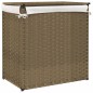 vidaXL Cesto de ropa sucia con 2 secciones ratán sintético 53x35x57 cm vidaXL Cesto de ropa sucia con 2 secciones ratán sintético 53x35x57 cm