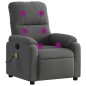 vidaXL Sillón reclinable de masaje tela de microfibra gris oscuro vidaXL Sillón reclinable de masaje tela de microfibra gris oscuro