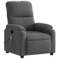 vidaXL Sillón reclinable de masaje tela de microfibra gris oscuro vidaXL Sillón reclinable de masaje tela de microfibra gris oscuro