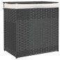 vidaXL Cesto de ropa sucia 2 secciones ratán sintético gris 53x35x57cm vidaXL Cesto de ropa sucia 2 secciones ratán sintético gris 53x35x57cm