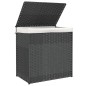 vidaXL Cesto de ropa sucia 2 secciones ratán sintético gris 53x35x57cm vidaXL Cesto de ropa sucia 2 secciones ratán sintético gris 53x35x57cm