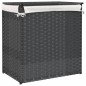 vidaXL Cesto de ropa sucia 2 secciones ratán sintético gris 53x35x57cm vidaXL Cesto de ropa sucia 2 secciones ratán sintético gris 53x35x57cm