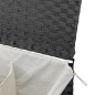 vidaXL Cesto de ropa sucia 2 secciones ratán sintético gris 53x35x57cm vidaXL Cesto de ropa sucia 2 secciones ratán sintético gris 53x35x57cm