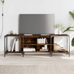 vidaXL Mueble de TV madera de ingeniería roble ahumado 153x37x50 cm