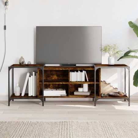 vidaXL Mueble de TV madera de ingeniería roble ahumado 153x37x50 cm