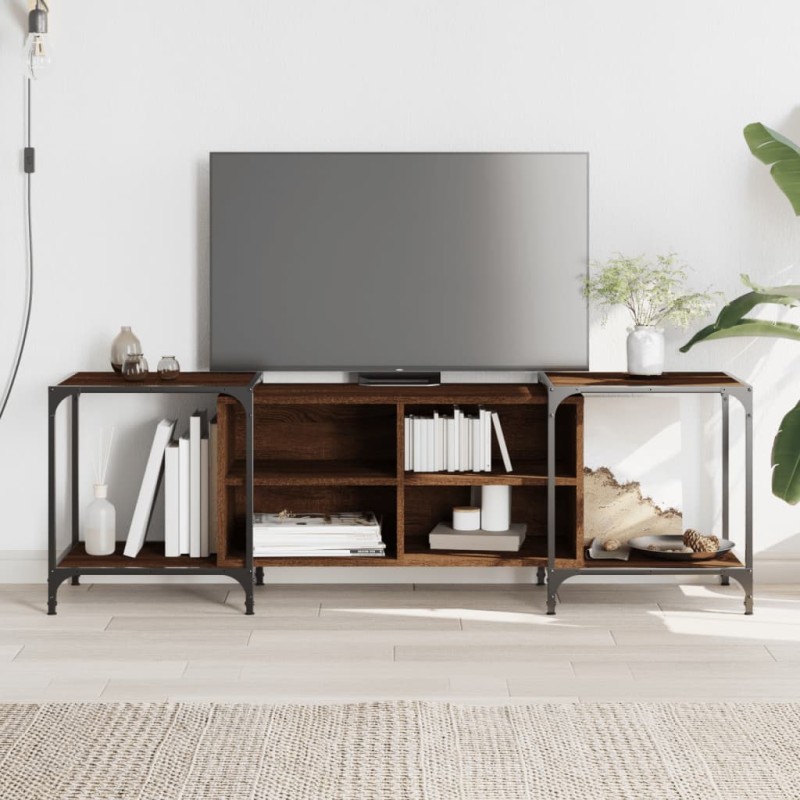vidaXL Mueble de TV madera de ingeniería marrón roble 153x37x50 cm
