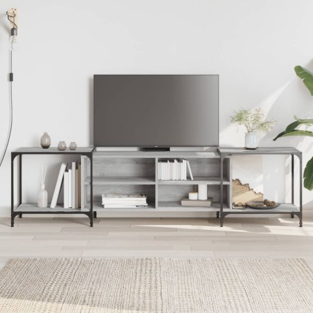 vidaXL Mueble de TV madera de ingeniería gris Sonoma 203x37x50 cm