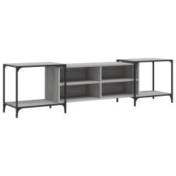 vidaXL Mueble de TV madera de ingeniería gris Sonoma 203x37x50 cm