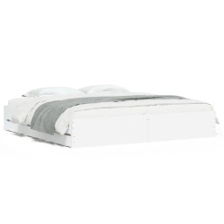 vidaXL Estructura cama con cajones madera ingeniería blanca 180x200 cm