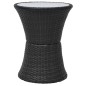 vidaXL Set mesa y sillas de jardín 3 pzas y cojines poli ratán negro