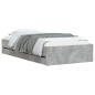 vidaXL Cama con cajones madera ingeniería gris hormigón 100x200 cm