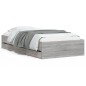 vidaXL Cama con cajones madera ingeniería gris Sonoma 100x200 cm vidaXL Cama con cajones madera ingeniería gris Sonoma 100x200 cm