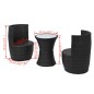 vidaXL Set mesa y sillas de jardín 3 pzas y cojines poli ratán negro