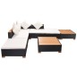 vidaXL Muebles de jardín y cojines 7 piezas ratán sintético negro vidaXL Muebles de jardín y cojines 7 piezas ratán sintético negro