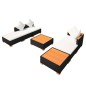 vidaXL Muebles de jardín y cojines 7 piezas ratán sintético negro vidaXL Muebles de jardín y cojines 7 piezas ratán sintético negro