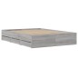 vidaXL Cama con cajones madera ingeniería gris Sonoma 120x190 cm vidaXL Cama con cajones madera ingeniería gris Sonoma 120x190 cm