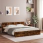 vidaXL Estructura de cama con cabecero roble ahumado 180x200 cm vidaXL Estructura de cama con cabecero roble ahumado 180x200 cm