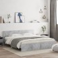 vidaXL Estructura de cama con cabecero gris hormigón 160x200 cm vidaXL Estructura de cama con cabecero gris hormigón 160x200 cm