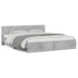 vidaXL Estructura de cama con cabecero gris hormigón 160x200 cm vidaXL Estructura de cama con cabecero gris hormigón 160x200 cm
