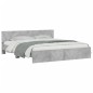vidaXL Estructura de cama con cabecero gris hormigón 160x200 cm vidaXL Estructura de cama con cabecero gris hormigón 160x200 cm