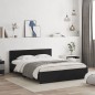 vidaXL Estructura de cama con cabecero negra 140x190 cm vidaXL Estructura de cama con cabecero negra 140x190 cm
