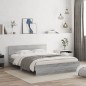 vidaXL Estructura de cama con cabecero gris Sonoma 140x190 cm vidaXL Estructura de cama con cabecero gris Sonoma 140x190 cm