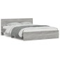 vidaXL Estructura de cama con cabecero gris Sonoma 140x190 cm vidaXL Estructura de cama con cabecero gris Sonoma 140x190 cm