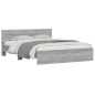 vidaXL Estructura de cama con cabecero gris Sonoma 140x190 cm vidaXL Estructura de cama con cabecero gris Sonoma 140x190 cm