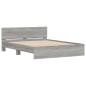 vidaXL Estructura de cama con cabecero gris Sonoma 140x190 cm vidaXL Estructura de cama con cabecero gris Sonoma 140x190 cm