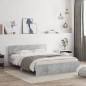vidaXL Estructura de cama con cabecero gris hormigón 140x190cm vidaXL Estructura de cama con cabecero gris hormigón 140x190cm