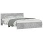 vidaXL Estructura de cama con cabecero gris hormigón 140x190cm vidaXL Estructura de cama con cabecero gris hormigón 140x190cm