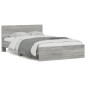 vidaXL Estructura de cama con cabecero gris Sonoma 135x190 cm vidaXL Estructura de cama con cabecero gris Sonoma 135x190 cm