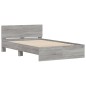 vidaXL Estructura de cama con cabecero gris Sonoma 135x190 cm vidaXL Estructura de cama con cabecero gris Sonoma 135x190 cm