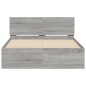 vidaXL Estructura de cama con cabecero gris Sonoma 135x190 cm vidaXL Estructura de cama con cabecero gris Sonoma 135x190 cm