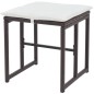 vidaXL Juego de comedor de jardín 5 piezas ratán PE y acero marrón vidaXL Juego de comedor de jardín 5 piezas ratán PE y acero marrón