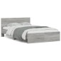 vidaXL Estructura de cama con cabecero gris Sonoma 120x190 cm vidaXL Estructura de cama con cabecero gris Sonoma 120x190 cm