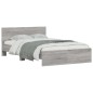 vidaXL Estructura de cama con cabecero gris Sonoma 120x190 cm vidaXL Estructura de cama con cabecero gris Sonoma 120x190 cm