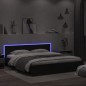 vidaXL Estructura de cama con cabecero y luces LED negra 200x200 cm vidaXL Estructura de cama con cabecero y luces LED negra 200x200 cm