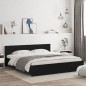 vidaXL Estructura de cama con cabecero y luces LED negra 200x200 cm vidaXL Estructura de cama con cabecero y luces LED negra 200x200 cm