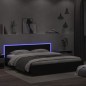 vidaXL Estructura de cama cabecero y luces LED negra 180x200 cm vidaXL Estructura de cama cabecero y luces LED negra 180x200 cm