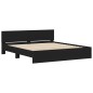 vidaXL Estructura de cama cabecero y luces LED negra 180x200 cm vidaXL Estructura de cama cabecero y luces LED negra 180x200 cm