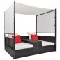 vidaXL Cama de jardín con toldo ratán sintético marrón 190x130 cm vidaXL Cama de jardín con toldo ratán sintético marrón 190x130 cm