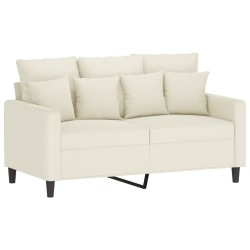 vidaXL Sofá de 2 plazas terciopelo color crema 120 cm