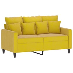 vidaXL Sofá de 2 plazas terciopelo amarillo 120 cm