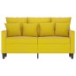 vidaXL Sofá de 2 plazas terciopelo amarillo 120 cm vidaXL Sofá de 2 plazas terciopelo amarillo 120 cm