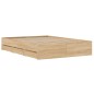 vidaXL Cama con cajones madera de ingeniería roble Sonoma 120x190 cm vidaXL Cama con cajones madera de ingeniería roble Sonoma 120x190 cm