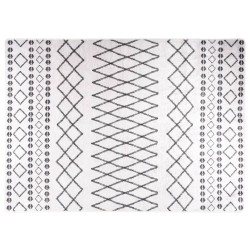 vidaXL Alfombra lavable antideslizante negro y blanco 120x180 cm