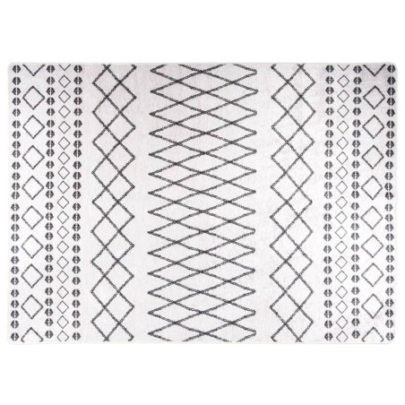 vidaXL Alfombra lavable antideslizante negro y blanco 120x180 cm