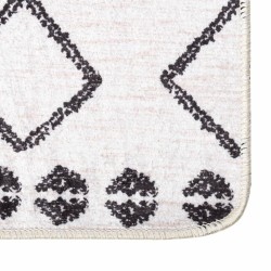 vidaXL Alfombra lavable antideslizante negro y blanco 120x180 cm