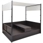 vidaXL Cama de jardín con toldo ratán sintético marrón 190x130 cm vidaXL Cama de jardín con toldo ratán sintético marrón 190x130 cm